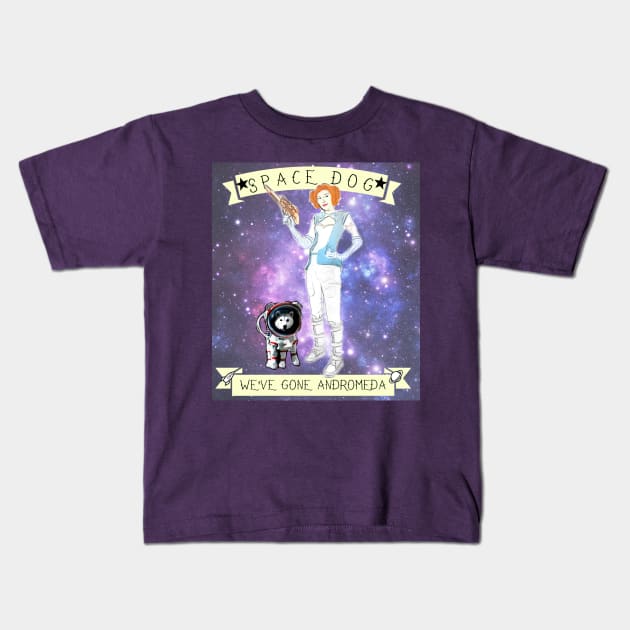 Space Dog (silver jubilee) Kids T-Shirt by RabbitWithFangs